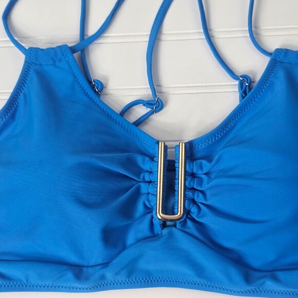 BMJL Women's Blue High Waisted U Cut Out Top Modest Bikini Set Size XL NWT - Picture 4 of 16